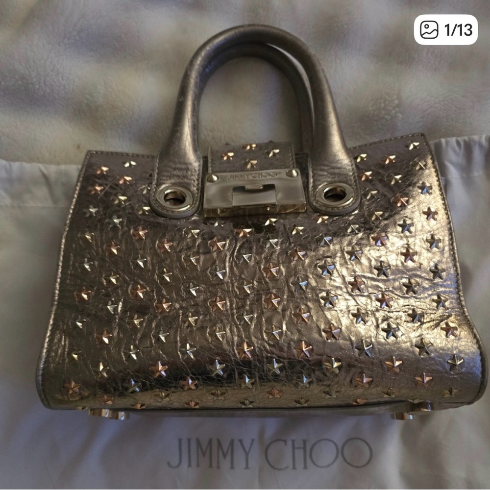Jimmy Choo Metallic Star-Embellished 2-Way Satchel